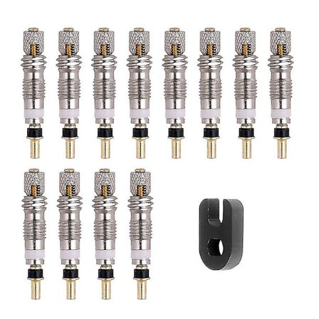 12st Presta Ventil Mässing Kärnverktyg Landsvägscykel Slangar Reparation Däckservice Delar Cykeldäckventil Med T