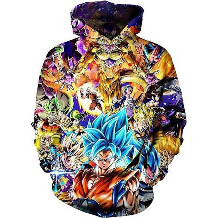 Dragon Ball trykt langærmet hættetrøje Hættetrøje Toppe Gaver