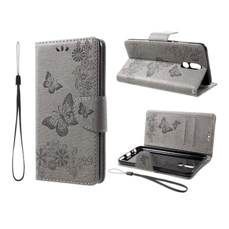 Huawei Mate 10 Lite trendikäs nahkakotelo - Harmaa