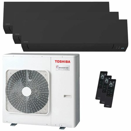 Condizionatore Toshiba SHORAI Edge Black trial split 9000+9000+12000 BTU inverter A+++ wifi unità esterna 7 kW
