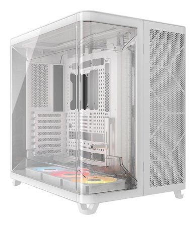 Corsair AIR 5400 RS-R ARGB Triple Chamber Mid Tower (hvit) Mini-ITX/Micro-ATX/ATX/E-ATX (305mm x 277mm), herdet glass