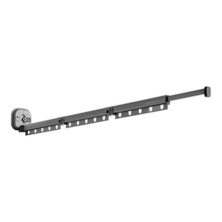 Indtrækkelig tørrestativ til vasketøj, vægtørrestativ, aluminiumlegering sugekop type indtrækkelig tøj tørrestativ til altan