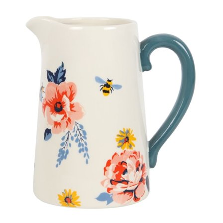 Something Different Bee-utiful Blommig Keramik Blomkruka 17cm x