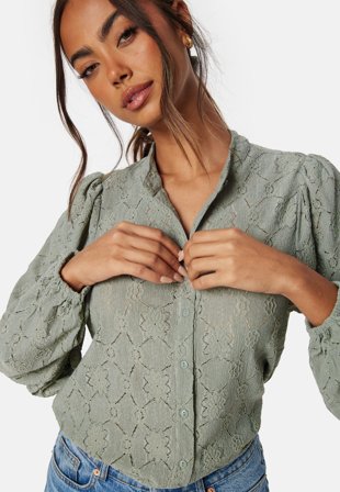 BUBBLEROOM Long Sleeve Button Blouse Klær