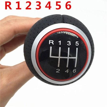 12mm Vaihdekepin nuppi Audi A3 A4 B6 B7 B8 A6 S4 8K A5 8T Q5 8R S Line / Ibiza 6J / Seat Leon / Golf MK4 / Passat - Punainen R123456