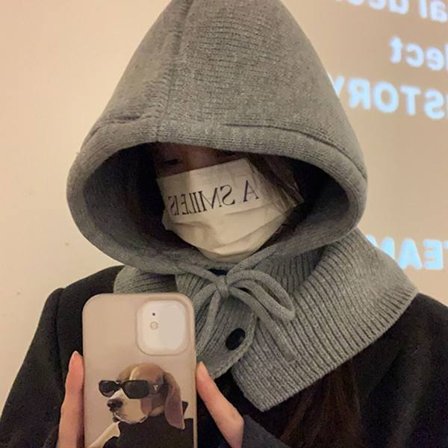 Stickad mössa cap GRÅ - spot sales