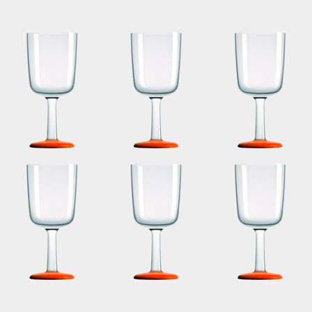 Weingläser aus Kunststoff Palm Verre à Vin Orange, rutschfest, transparent/orange, 30 cl, 6er-Pack - Boot