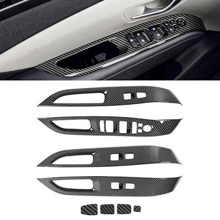 8 stk. Dør- og Vinduekontaktpanel Dekoration Kulfiber Stil Løft Kontaktknap Dækning Udskiftning til Hyundai Tucson