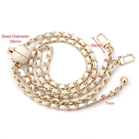 Erstatningsveskestropp Kobberkjede HVIT