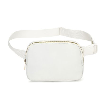 Magemaske for menn og kvinner med justerbar skulderstropp, ideell for løping, off-white