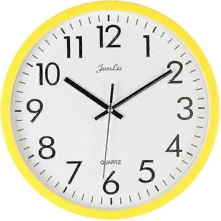 Veggklokke Kvarts Analog Stille Plast Gul (Fww)