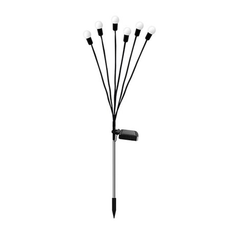 Solcellelys Utendørs, 2 stk 6 LED Sol-Glødormer for Hage, Ba