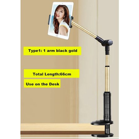 Surfplatta Hållare Vikbar Justerbar Lång Arm Lat Person Säng Datorbord Surfplatta Ställ Fäste för 4-14 Tum Surfplatta PC~05459