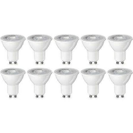 Pakke med 10 LED GU10 pærer 5W (svarer til 50W) varm hvid ikke-dimbar [Energiklasse F],GU.B/bon
