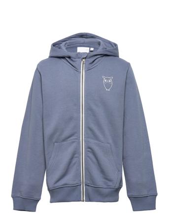 Owl Sweat Hood - Gots/Vegan Hoodie Blå Knowledge Cotton Apparel