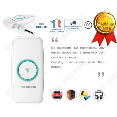 TD Bärbar bil Bluetooth-ljudmottagare Trådlös Adapter Stereo Musik Streaming Output Handsfree-samtalssändare