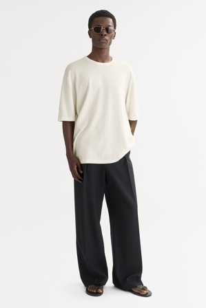 Soft Goat - Men's T-shirt - Men cashmere sweater - XXL - Feather White