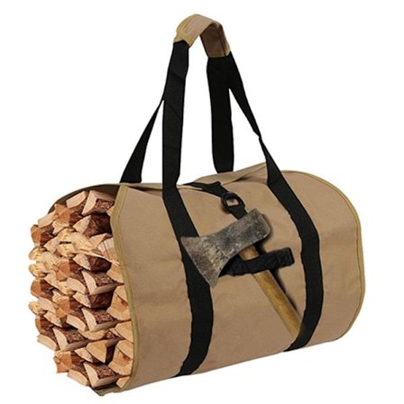 Brændetaske, brændebærer, lærredsbrændetaske, vandafvisende bæretaske, sammenklappeligt pejs tilbehør, ideel kompatibel komfurer, camping, B
