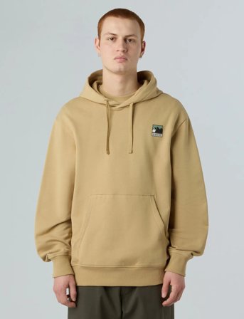 The North Face M Mountain Logo Relaxed Hooded Sweatshir - Beige - M