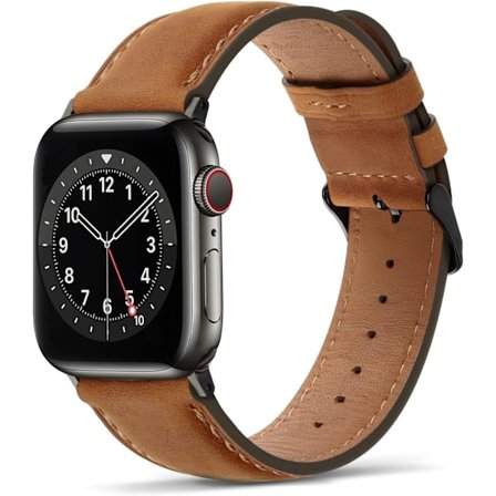 Rem för Apple Watch 38mm 40mm 41mm Läderersättning Rem Kompatibel med iWatch Serie 7 (41mm) SE Serie 6/5/4 (40mm) Serie 3