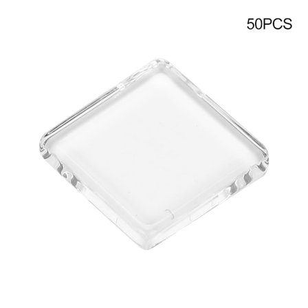 50 st Glas Nagel Gel Polish Färgdisplaykort Transparent Kort 16mm