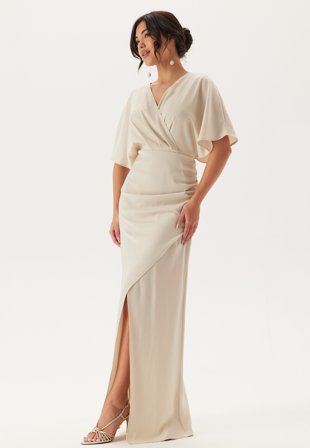 Bubbleroom Occasion - Wrap Satin Gown - Kläder Omlottklänning