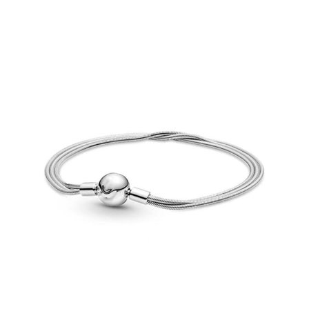 Glittrande kedjearmband med berlocker för kvinnor i sterli