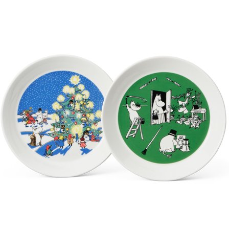 Arabia Mumitrollet tallerkensett Tegnet & Jul, 19 cm.