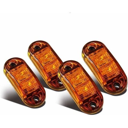 Sidomarkeringsljus LED-positionsljus för 12V 24V Universal Trailer Truck Caravan Bus (4-pack gula)