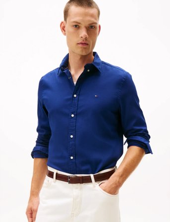 Tommy Hilfiger Dobby Sf Shirt - Blue - XXXL