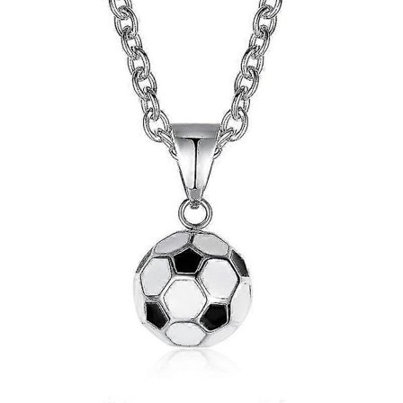 925 Silver Herr Fotboll Hängsmycke Halsband 55 cm