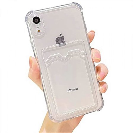 SBSG Wallet Phone Case til iPhone XR Opgraderet Klar Kort Slot Case Slim Fit Beskyttende Blød TPU Stødsikker Wallet Case med Sødt Kortholder Lomme til