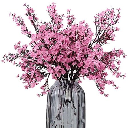 Stoffpust Kunstige Blomster 6 Bunter Europeiske Kunstige Silkeplanter Bryllupsfest Dekor Dekorasjon Buketter Ekte Trykk Diy Hage ()