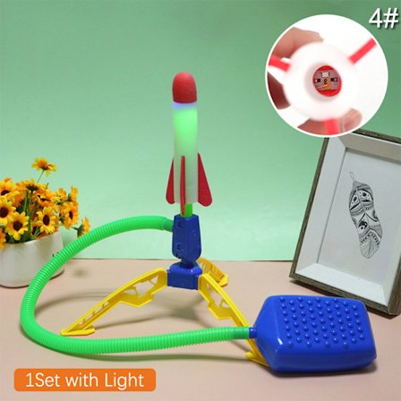 Kid Air Rocket Foot Pump Launcher Legetøj Flash Rocket Pedal Spil