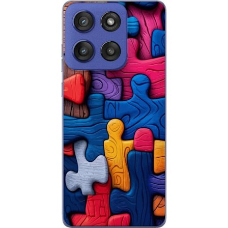 Yhteensopiva Puhelinkuori Motorola Edge 60 Stylus Leikkisä kuvitus Stitchin kanssa vaaleanpunaisissa omenoissa pehmeässä pastellidesignissa, jossa