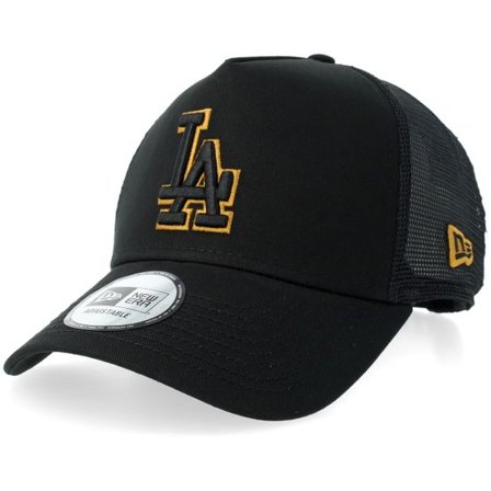 New Era - MLB Svart trucker Keps - Los Angeles Dodgers Outline Black A-Frame Trucker @ Hatstore