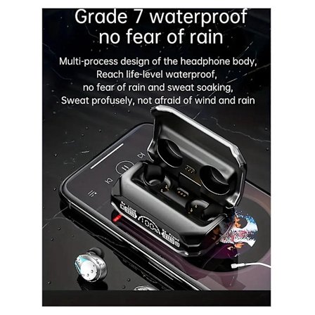 M41 TWS Trådlösa Bluetooth-hörlurar V5.3 Brusreducerande Hörlurar Touch Control Ljud Stereo Öronproppar Sport Vattentäta(Som Visas)