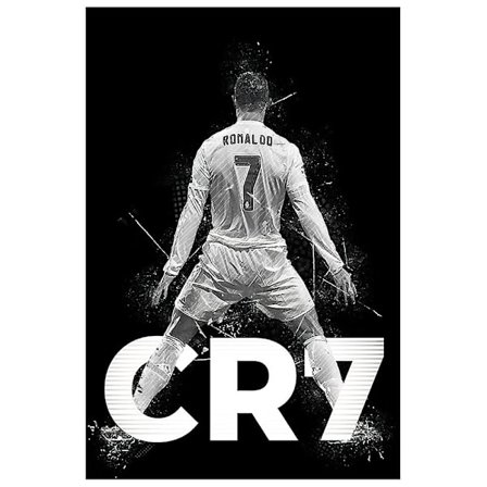 Fodboldsuperstjernen Cristiano Ronaldo Poster Lærredskunst Soveværelse Vægindretning Børn Inspirerende Gave Uden ramme: 15,7x23,6 tommer (40x60 cm) (