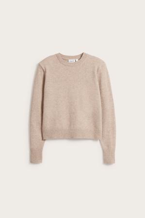 Stickad tröja | Melerad beige | Dam | Kappahl