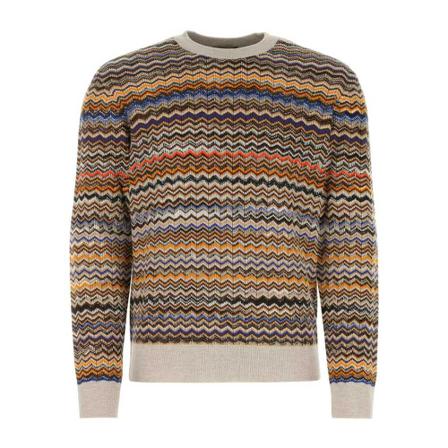 Missoni Round-neck Strik Brun, Herre Strik