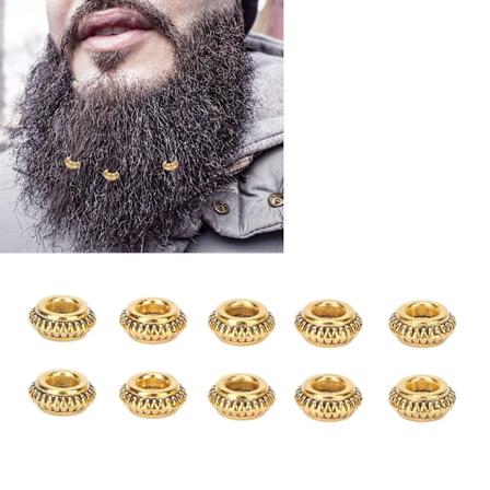 50 st hår dreadlocks pärlor zinklegering hår skägg dekoration ringar DIY smycken tillbehör guld