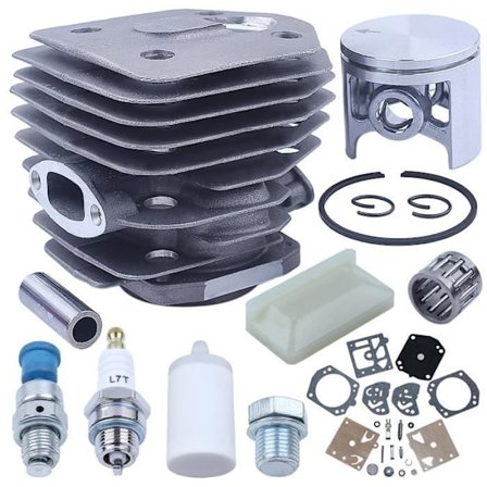 KT Cylinder Piston Carb Reparation Kompatibel Med Husqvarna 254 154 XP 254XP Del 45mm