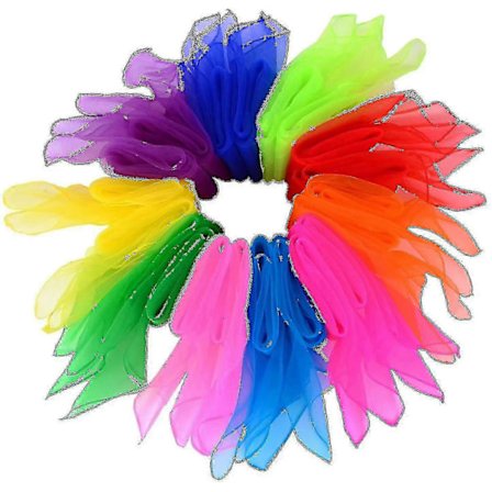 20 kpl tanssihuiveja jongleeraushuiveja taikahuiveja rytmihuiveja, monivärinen, neliö, 24 b [DB]