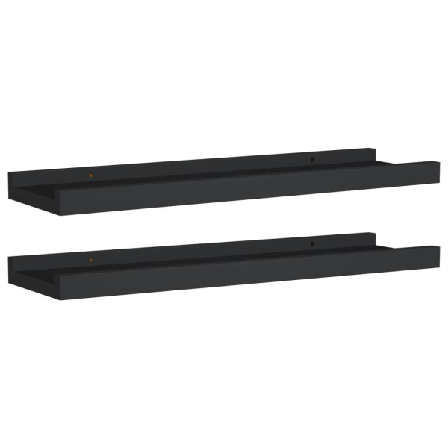 Vidaxl Tavellister 2 St Svart 40x9x3 Cm Mdf Svart