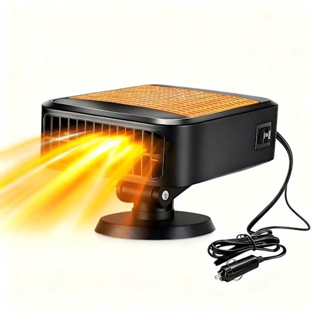 Bærbar Bilvarmer Blæser, 200W Hurtig Opvarmning Afrimer Dugfjerner, 2 i 1 Varme Køle Tørretumbler 360° Rotation Varmeblæser, Der Sættes i 