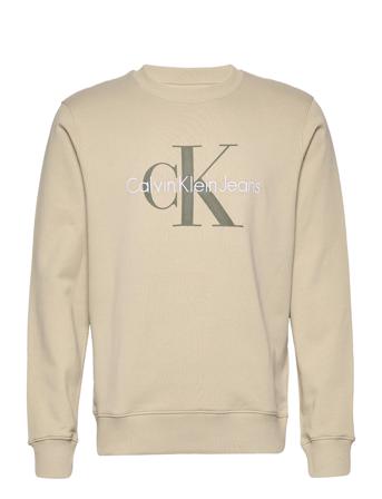 Seasonal Monogram Crew Neck Sweatshirt Trøje Beige Calvin Klein Jeans