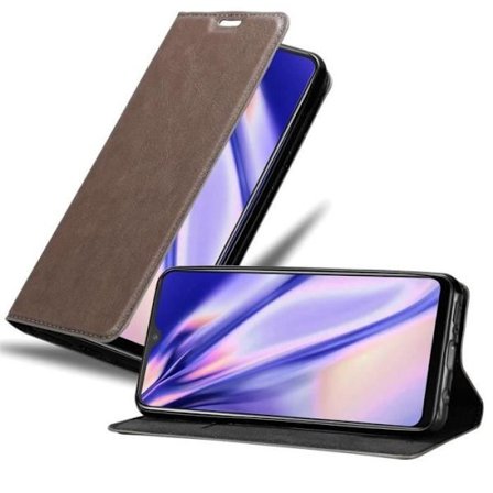 Skal till Vivo V11i Fodral i MÖRKBROWN Etui Skydd Plånbok Wallet