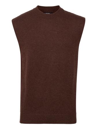 Jprblalambswool Knit Vest Brown Jack & J S