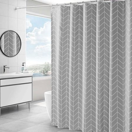 Duschdraperi 180x200cm med 12 krokar och öglor Vatten- och mögelresistent