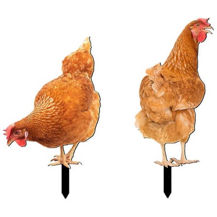 2 stk. Akryl Hagehøne Skilt Hagehøne Stake Utendørs Hagedekorasjon Hageutstyr